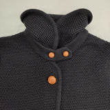 Manna 日本製 ウールニット コート ネイビー レディース マンナ【中古】5-1030T∞