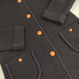 Manna 日本製 ウールニット コート ネイビー レディース マンナ【中古】5-1030T∞