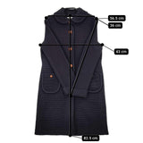 Manna 日本製 ウールニット コート ネイビー レディース マンナ【中古】5-1030T∞