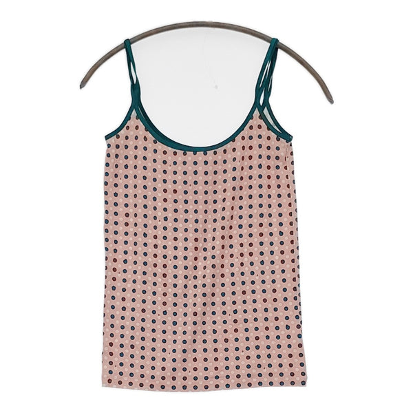 TSUMORI CHISATO リンゴ ドット柄 サイズ2 キャミソール ピンク グリーン レディース ツモリチサト【中古】5-0708S♪