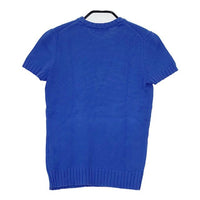 BURBERRY BLUE LABEL M コットン 半袖セーター ニット ブルー レディース バーバリーブルーレーベル【中古】5-0804S∞