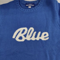 BURBERRY BLUE LABEL M コットン 半袖セーター ニット ブルー レディース バーバリーブルーレーベル【中古】5-0804S∞