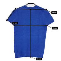 BURBERRY BLUE LABEL M コットン 半袖セーター ニット ブルー レディース バーバリーブルーレーベル【中古】5-0804S∞