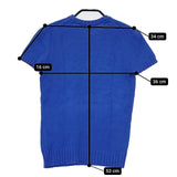 BURBERRY BLUE LABEL M コットン 半袖セーター ニット ブルー レディース バーバリーブルーレーベル【中古】5-0804S∞