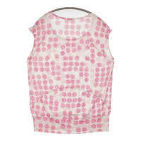 TSUMORI CHISATO ドット シルク サイズ2 ノースリーブ カットソー アイボリー ピンク レディース ツモリチサト【中古】5-0708S♪