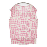 TSUMORI CHISATO ドット シルク サイズ2 ノースリーブ カットソー アイボリー ピンク レディース ツモリチサト【中古】5-0708S♪