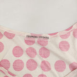 TSUMORI CHISATO ドット シルク サイズ2 ノースリーブ カットソー アイボリー ピンク レディース ツモリチサト【中古】5-0708S♪
