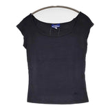 BURBERRY BLUE LABEL サイズM 半袖Ｔシャツ カットソー ネイビー レディース バーバリーブルーレーベル【中古】5-0708S♪