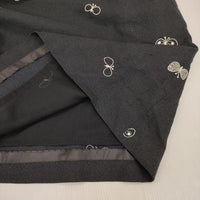 mina perhonen ns3530 choucho リネンシルク ノースリーブドレス 刺繍 ワンピース チャコールグレー レディース ミナペルホネン【中古】5-1004M∞