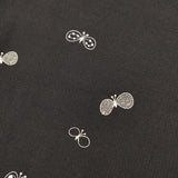 mina perhonen ns3530 choucho リネンシルク ノースリーブドレス 刺繍 ワンピース チャコールグレー レディース ミナペルホネン【中古】5-1004M∞