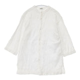 Plantation バンドカラー シワ加工 製品染め ブラウス シャツ ホワイト レディース プランテーション【中古】5-0804M∞