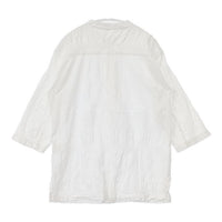 Plantation バンドカラー シワ加工 製品染め ブラウス シャツ ホワイト レディース プランテーション【中古】5-0804M∞