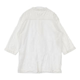 Plantation バンドカラー シワ加工 製品染め ブラウス シャツ ホワイト レディース プランテーション【中古】5-0804M∞