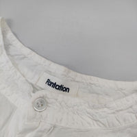 Plantation バンドカラー シワ加工 製品染め ブラウス シャツ ホワイト レディース プランテーション【中古】5-0804M∞