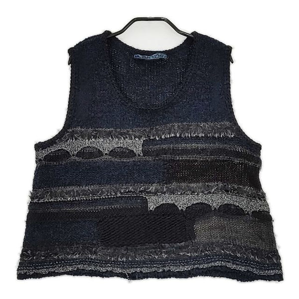 M&KYOKO KABA713W マルチボーダー ノースリーブニット ベスト ネイビー