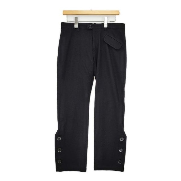 Y's YL-P32-140 サイドボタン ウール パンツ ブラック レディース ワイズ/Yohji【中古】5-1030T∞