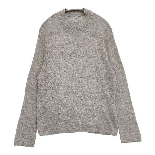 45R/45rpm 杢もく超ガーゼのモックネックTシャツ 定価28600円 セーター ニット グレー レディース フォーティーファイブアールピーエム【中古】5-1006M∞