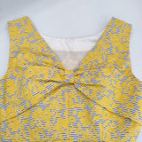 GRACE CONTINENTAL ボーダー 刺繍 フレアワンピース サイズ36 ワンピース イエロー レディース グレースコンチネンタル【中古】5-0704S♪
