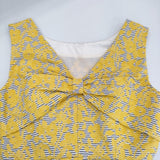 GRACE CONTINENTAL ボーダー 刺繍 フレアワンピース サイズ36 ワンピース イエロー レディース グレースコンチネンタル【中古】5-0704S♪