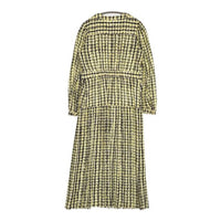 Diagram GRACE CONTINENTAL ツイードプリントワンピース 定価42900円 プリーツドレス ワンピース イエロー レディース ダイアグラム グレースコンチネンタル【中古】5-1006M∞