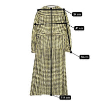 Diagram GRACE CONTINENTAL ツイードプリントワンピース 定価42900円 プリーツドレス ワンピース イエロー レディース ダイアグラム グレースコンチネンタル【中古】5-1006M∞