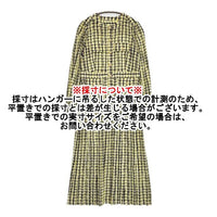 Diagram GRACE CONTINENTAL ツイードプリントワンピース 定価42900円 プリーツドレス ワンピース イエロー レディース ダイアグラム グレースコンチネンタル【中古】5-1006M∞