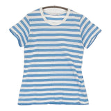 n100 nc-1071 ボーダー サイズ34 半袖Ｔシャツ カットソー ライトブルー ホワイト レディース エヌワンハンドレッド【中古】5-0704S♪