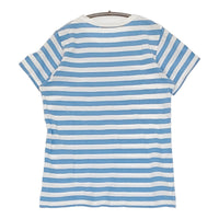 n100 nc-1071 ボーダー サイズ34 半袖Ｔシャツ カットソー ライトブルー ホワイト レディース エヌワンハンドレッド【中古】5-0704S♪
