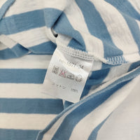 n100 nc-1071 ボーダー サイズ34 半袖Ｔシャツ カットソー ライトブルー ホワイト レディース エヌワンハンドレッド【中古】5-0704S♪