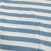 n100 nc-1071 ボーダー サイズ34 半袖Ｔシャツ カットソー ライトブルー ホワイト レディース エヌワンハンドレッド【中古】5-0704S♪