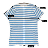 n100 nc-1071 ボーダー サイズ34 半袖Ｔシャツ カットソー ライトブルー ホワイト レディース エヌワンハンドレッド【中古】5-0704S♪