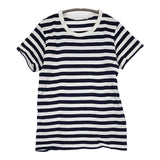 n100 nc-1071 ボーダー サイズ34 半袖Ｔシャツ カットソー ネイビー ホワイト レディース エヌワンハンドレッド【中古】5-0704S♪