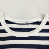 n100 nc-1071 ボーダー サイズ34 半袖Ｔシャツ カットソー ネイビー ホワイト レディース エヌワンハンドレッド【中古】5-0704S♪