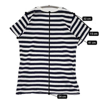 n100 nc-1071 ボーダー サイズ34 半袖Ｔシャツ カットソー ネイビー ホワイト レディース エヌワンハンドレッド【中古】5-0704S♪
