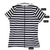 n100 nc-1071 ボーダー サイズ34 半袖Ｔシャツ カットソー ネイビー ホワイト レディース エヌワンハンドレッド【中古】5-0704S♪