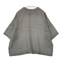 evam eva linen pullover 定価28600円 E251T241 サイズM 半袖 ブラウス シャツ 25SS グレー レディース エヴァムエヴァ【中古】5-0804S∞