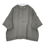 evam eva linen pullover 定価28600円 E251T241 サイズM 半袖 ブラウス シャツ 25SS グレー レディース エヴァムエヴァ【中古】5-0804S∞