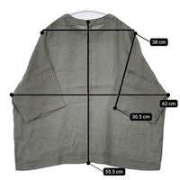 evam eva linen pullover 定価28600円 E251T241 サイズM 半袖 ブラウス シャツ 25SS グレー レディース エヴァムエヴァ【中古】5-0804S∞