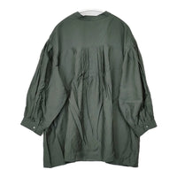 23区 BLWWCA6823 リネン混 長袖 サイズ50 バンドカラー バックタック ブラウス シャツ ダークグリーン レディース 23区【中古】5-0812M△