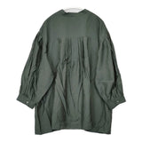 23区 BLWWCA6823 リネン混 長袖 サイズ50 バンドカラー バックタック ブラウス シャツ ダークグリーン レディース 23区【中古】5-0812M△