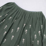 mina perhonen wa5104 etude 刺繍 定価59400円 サイズ38 手織りプリーツ スカート グリーン レディース ミナペルホネン【中古】5-1124M∞