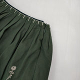 mina perhonen wa5104 etude 刺繍 定価59400円 サイズ38 手織りプリーツ スカート グリーン レディース ミナペルホネン【中古】5-1124M∞