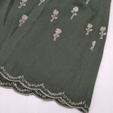 mina perhonen wa5104 etude 刺繍 定価59400円 サイズ38 手織りプリーツ スカート グリーン レディース ミナペルホネン【中古】5-1124M∞