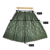 mina perhonen wa5104 etude 刺繍 定価59400円 サイズ38 手織りプリーツ スカート グリーン レディース ミナペルホネン【中古】5-1124M∞