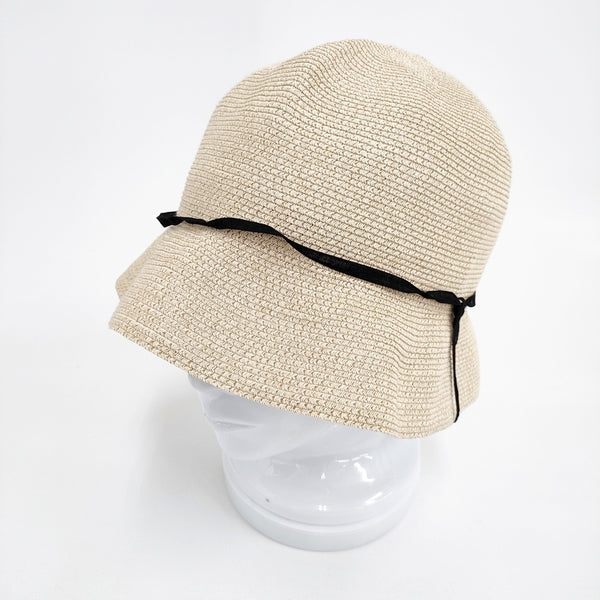 mature ha paper braid light hat short ペーパーブレード 定価24200円 帽子 ハット ベージュ レディース マチュアーハ【中古】5-0809S◎
