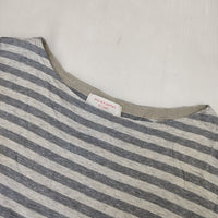 style+confort tricot ボーダー コットン ポケット付 長袖Ｔシャツ カットソー ロンＴ グレー ブルーグレー レディース スティールエコンフォール【中古】5-1006M∞