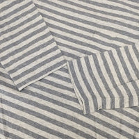 style+confort tricot ボーダー コットン ポケット付 長袖Ｔシャツ カットソー ロンＴ グレー ブルーグレー レディース スティールエコンフォール【中古】5-1006M∞