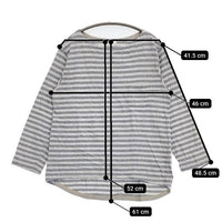 style+confort tricot ボーダー コットン ポケット付 長袖Ｔシャツ カットソー ロンＴ グレー ブルーグレー レディース スティールエコンフォール【中古】5-1006M∞