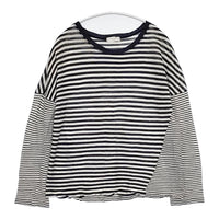 style+confort ラミー ボーダー 301-85811 切替 日本製 長袖Ｔシャツ カットソー ロンＴ ネイビー オフホワイト レディース スティールエコンフォール【中古】5-0822M△