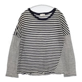 style+confort ラミー ボーダー 301-85811 切替 日本製 長袖Ｔシャツ カットソー ロンＴ ネイビー オフホワイト レディース スティールエコンフォール【中古】5-0822M△